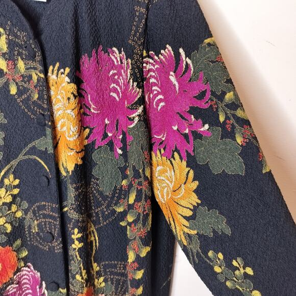 Draper's & Damon's Floral Stretchy Button Up Jacket - Picture 6 of 12